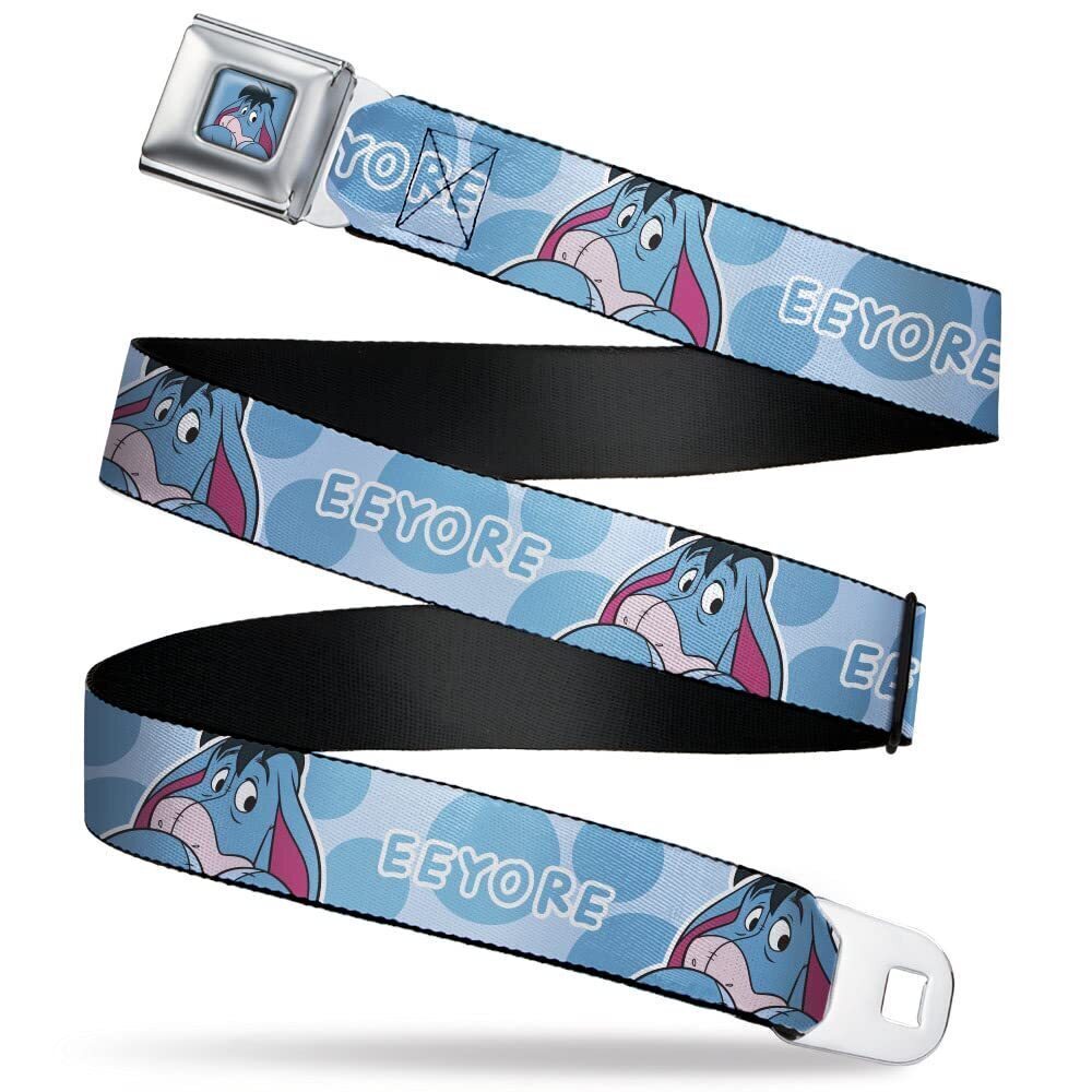 4017 Disney Belt, Seatbelt Buckle Belt, Winnie the Pooh Eeyore Text